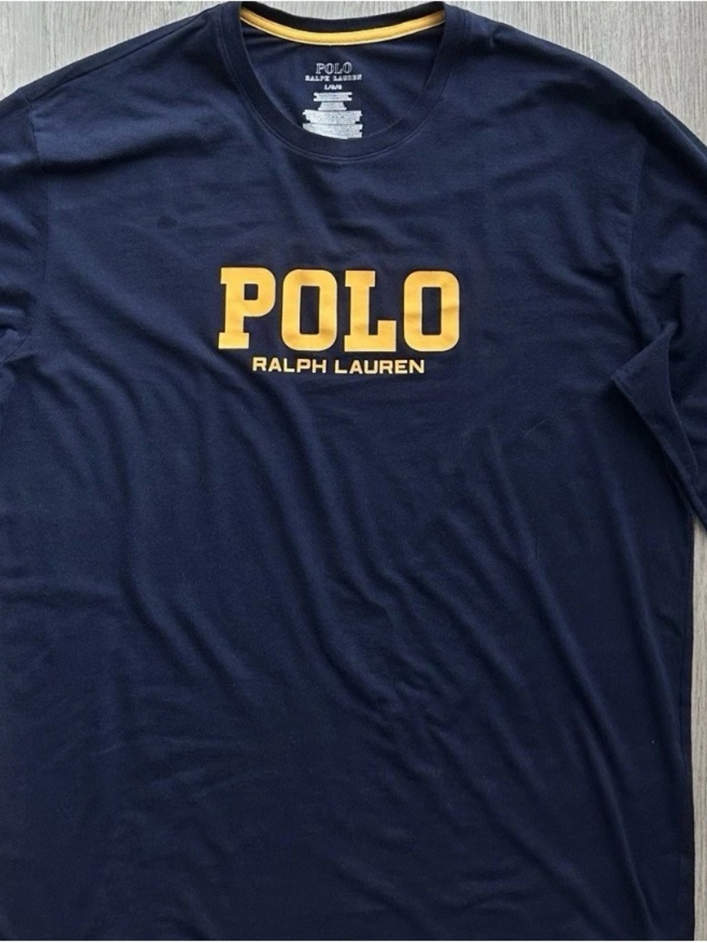 Polo by Ralph Lauren Navy Blue Tee with Gold Logo